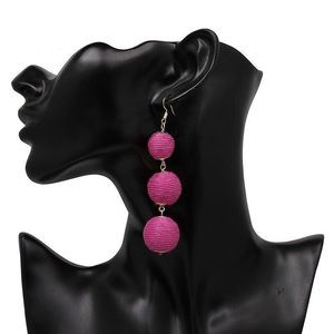 Pink bobble earrings